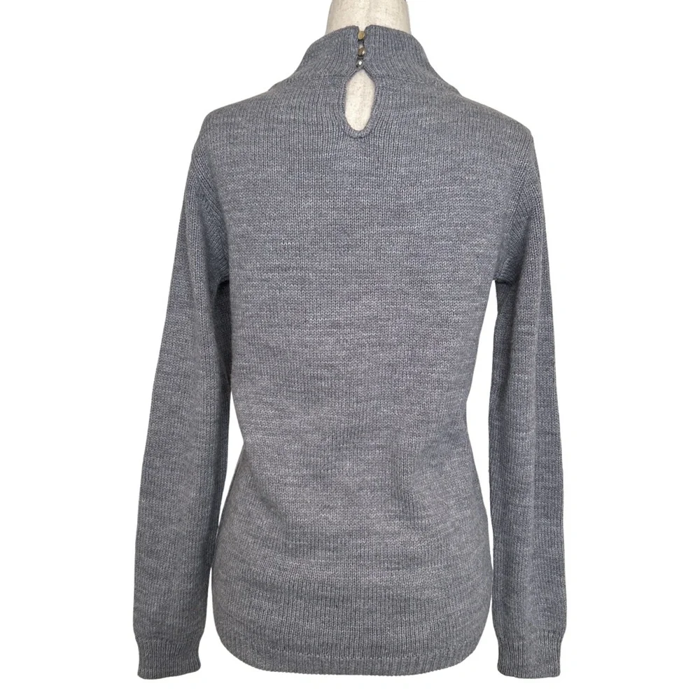 VENUS Cutout Mock Turtleneck Sweater Long Sleeve - S - Gray